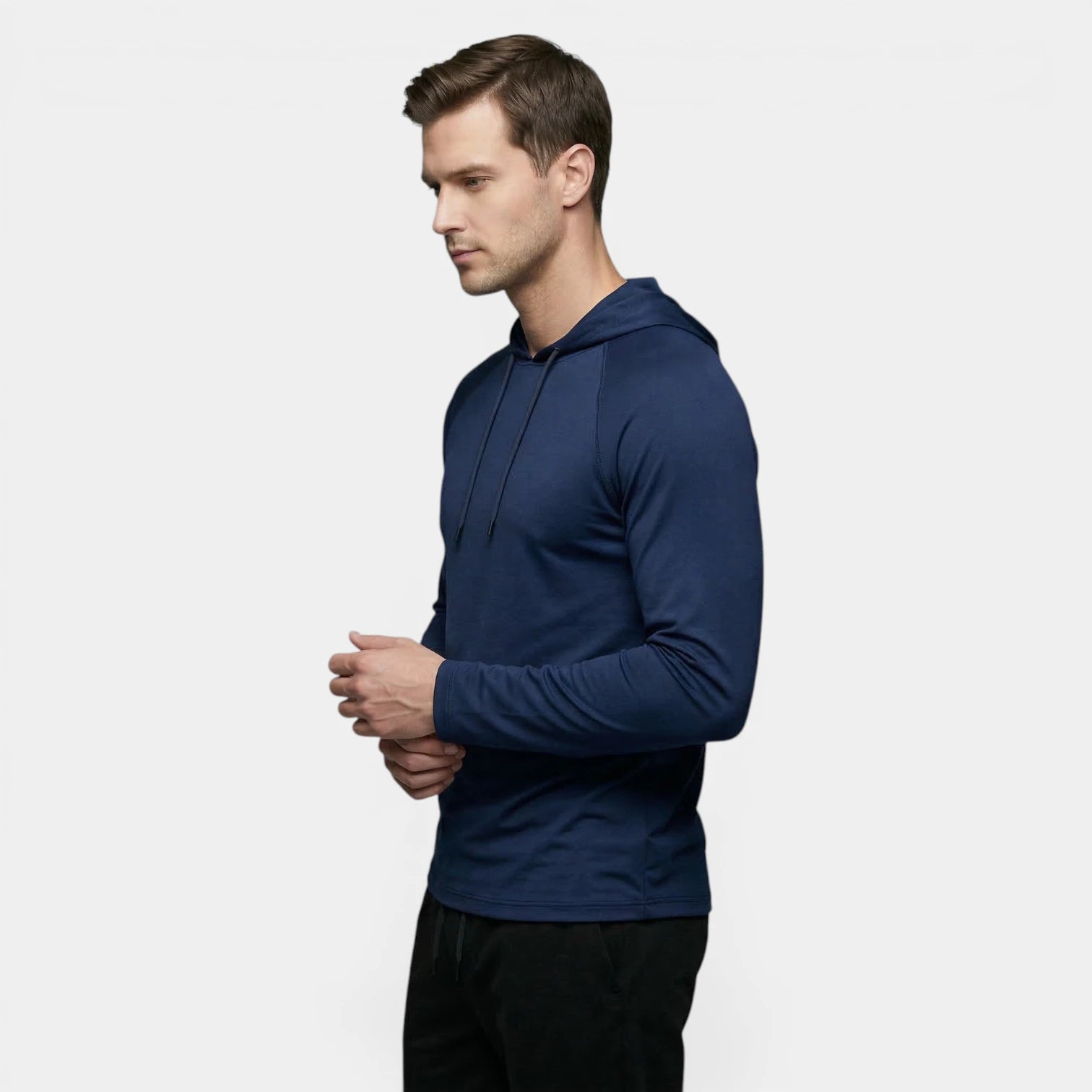 Sweat à Capuche Homme Uni à Manches Raglan