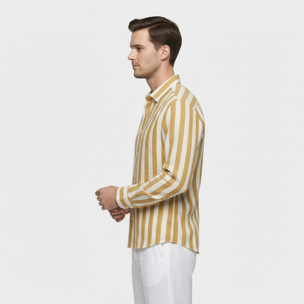 Men's Vertical Striped Button-Down Shirt
