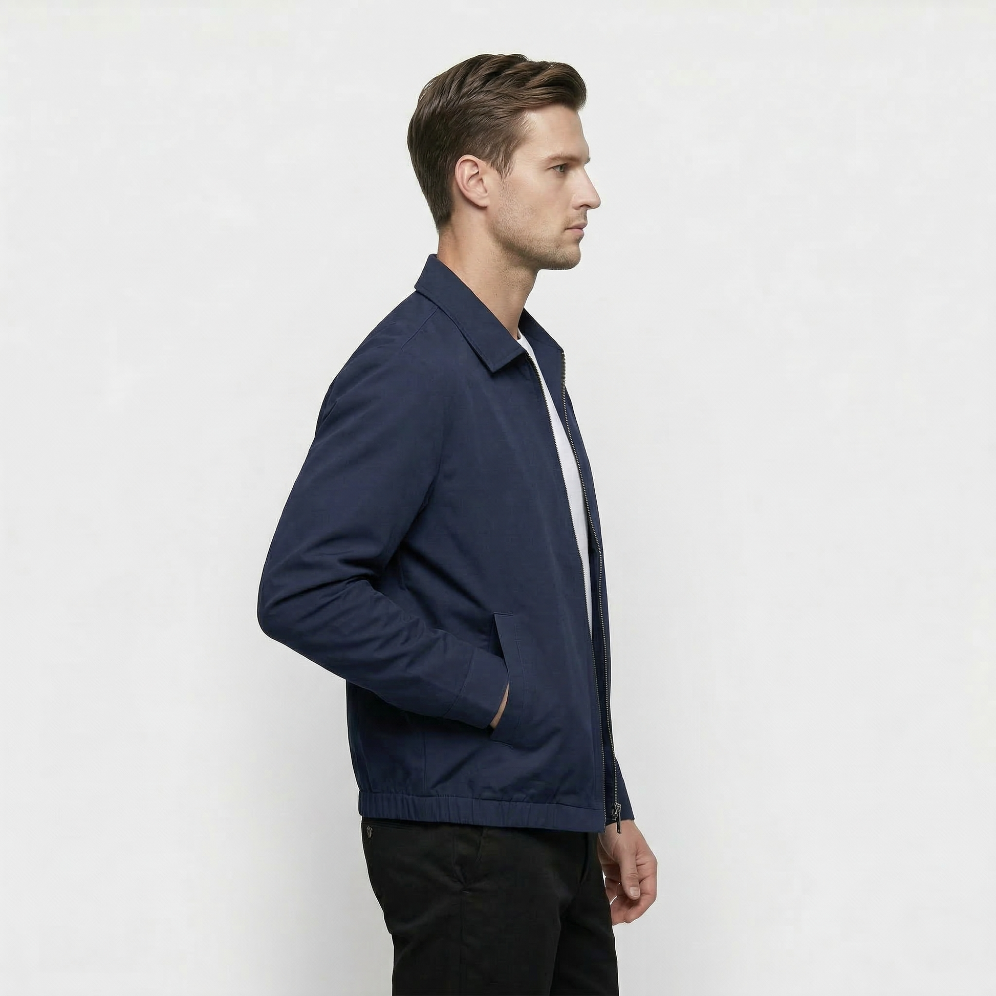 Veste Homme Zippée Col Classique Design Minimal