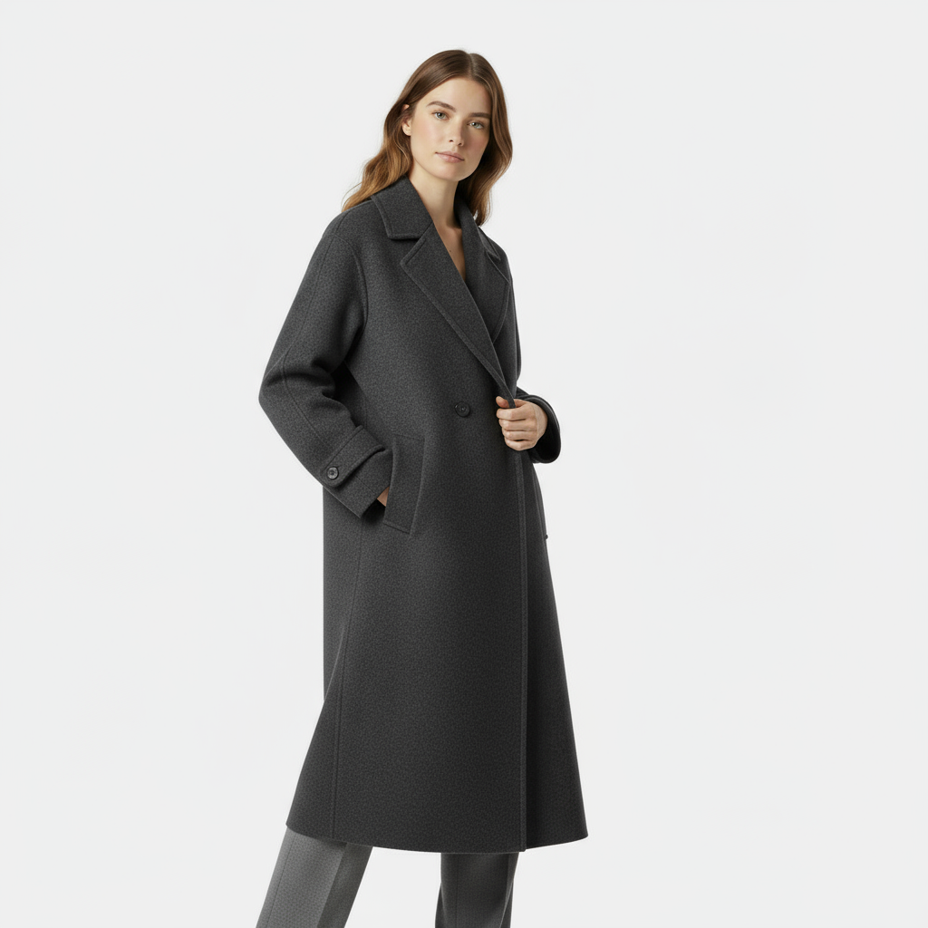 Manteau Long Femme À Revers
