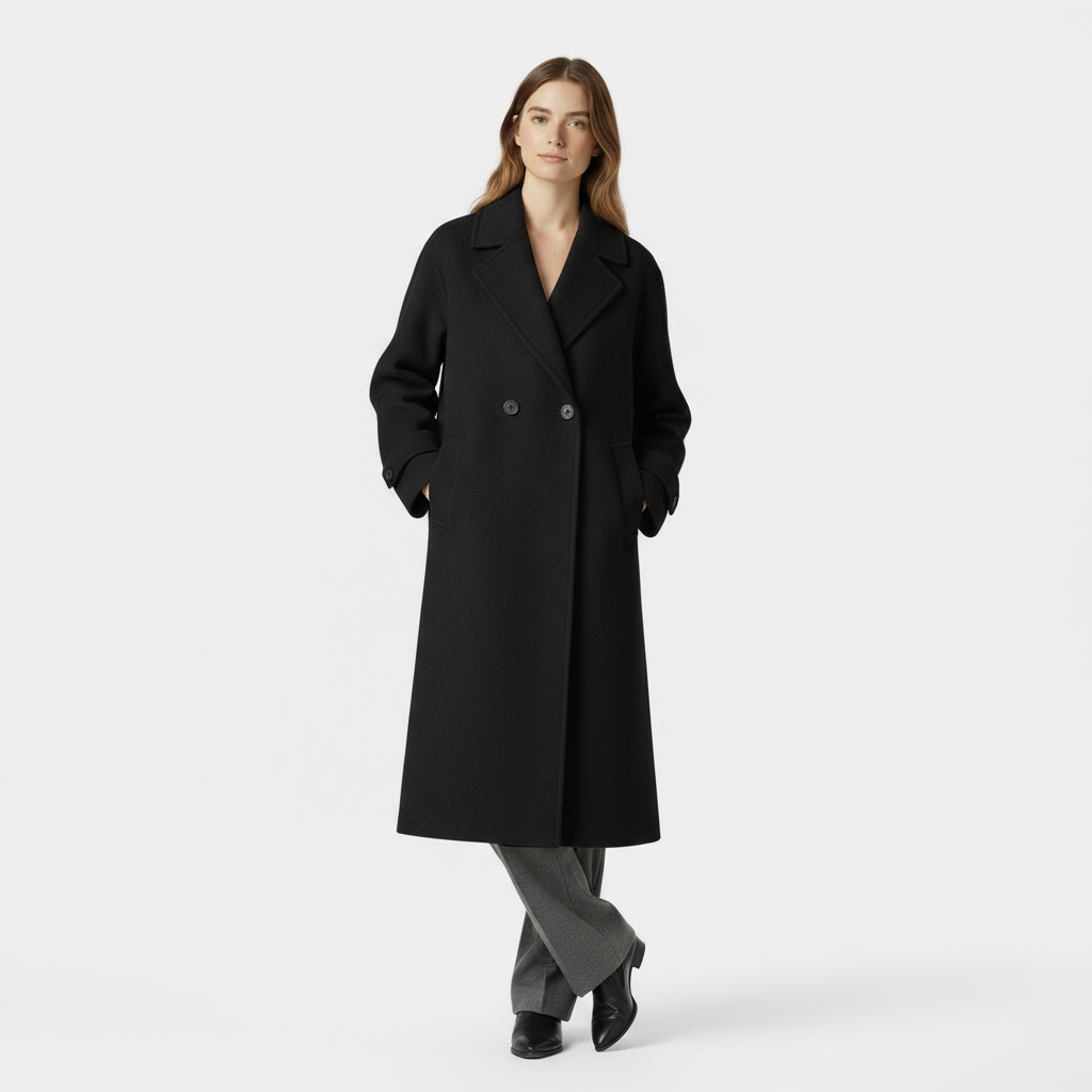 Manteau Long Femme À Revers