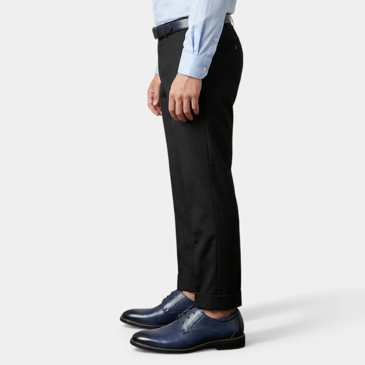 Men's Structured Shiny Plain Toe Lace-Up Shoes