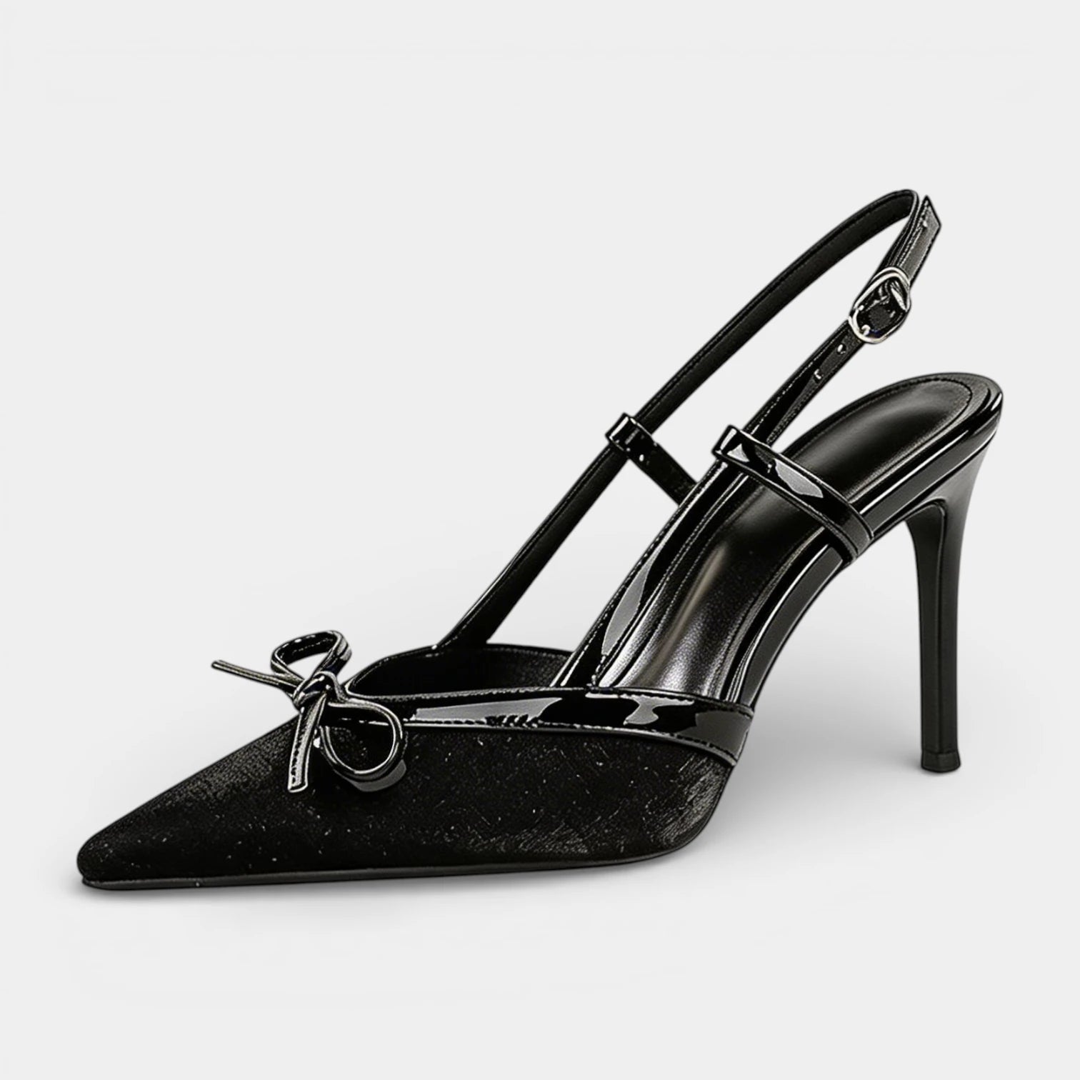 Escarpins Femme à Talon Haut Bout Pointu Bride T Nœud Bride Arrière