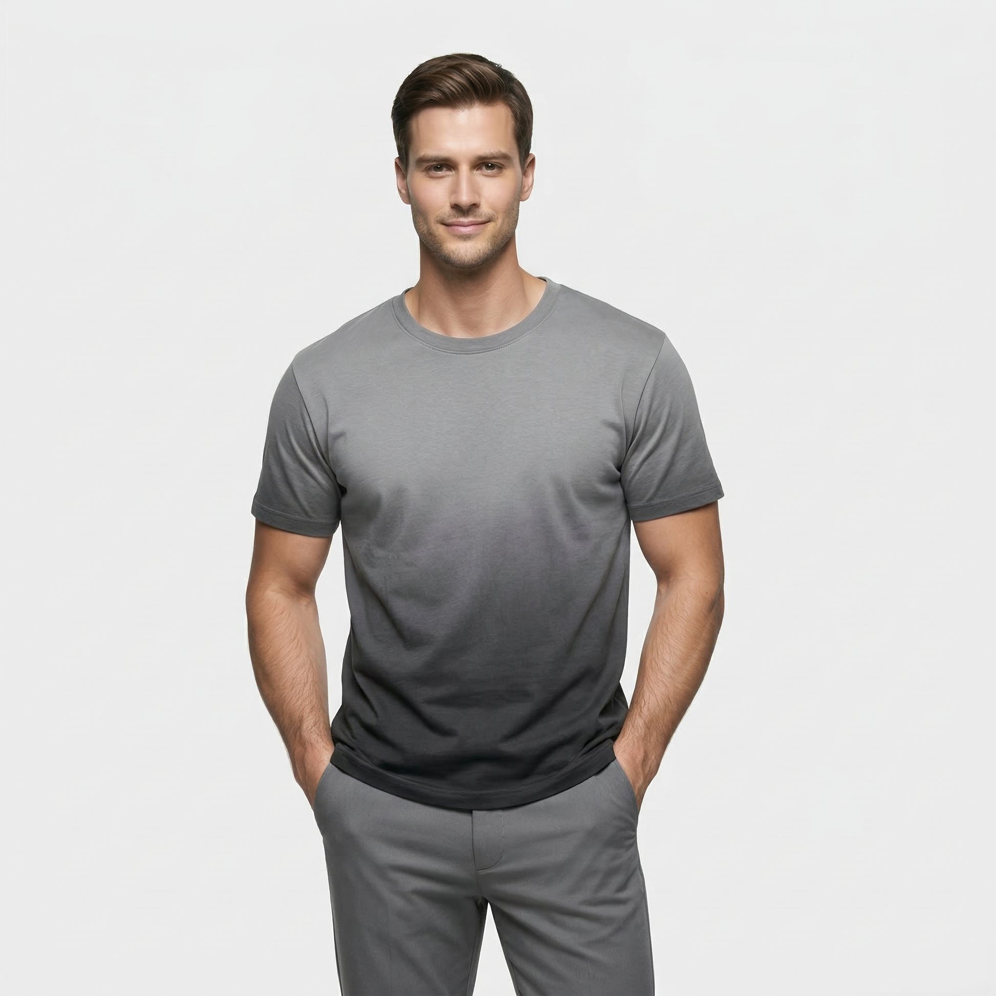 T-shirt Homme Col Rond Manches Courtes Uni Coupe Décontractée