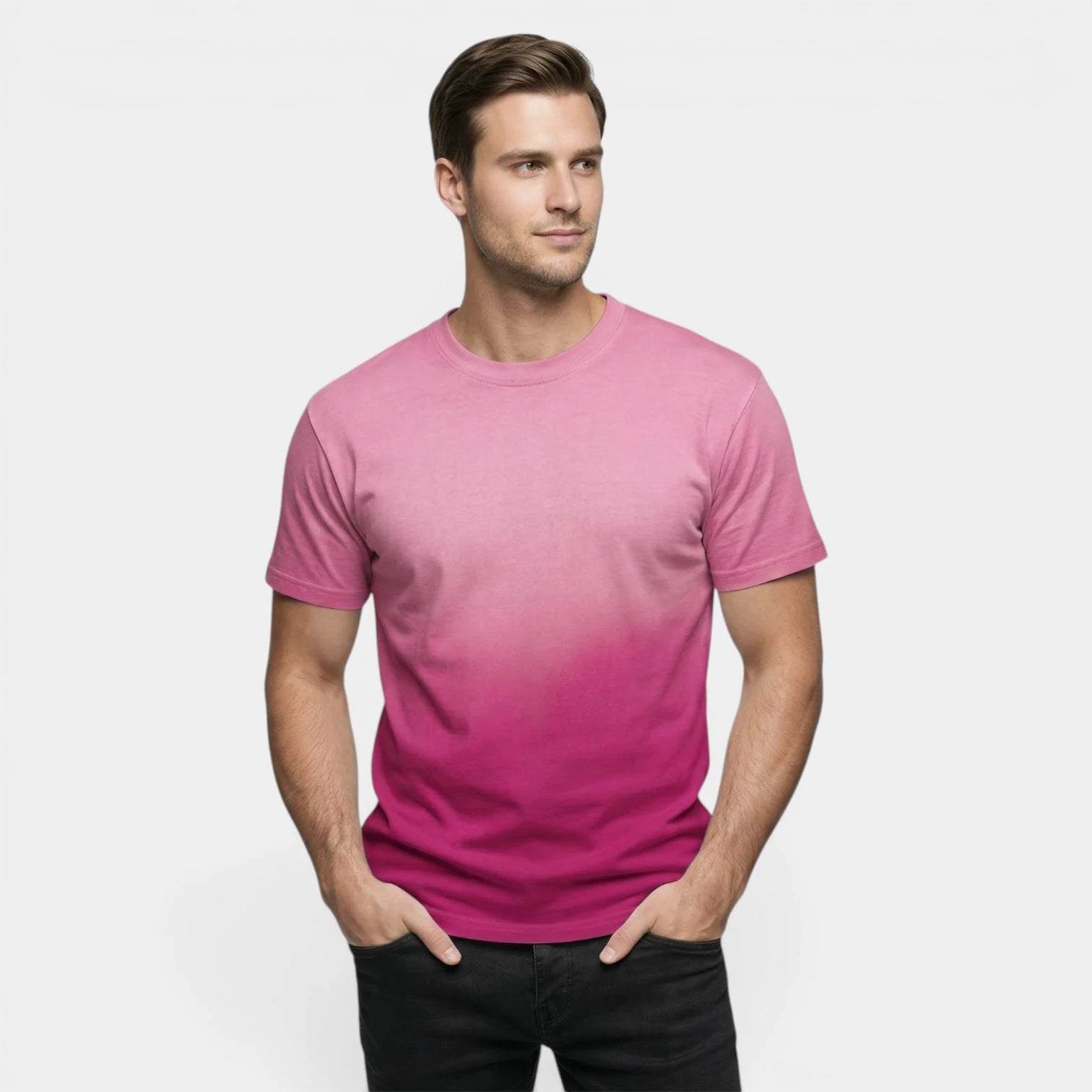 T-shirt Homme Col Rond Manches Courtes Uni Coupe Décontractée