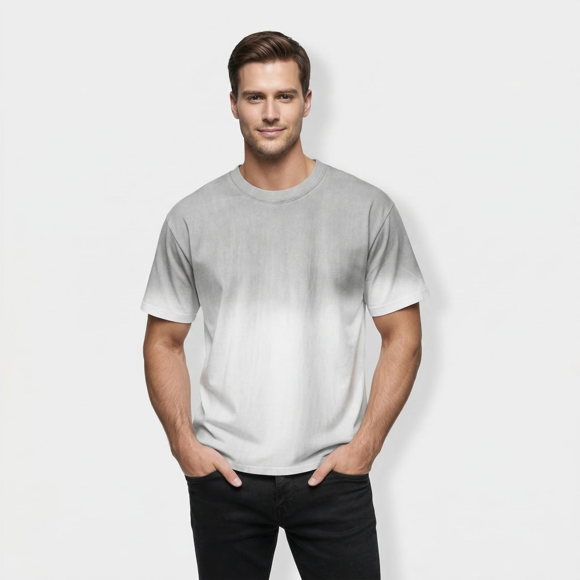 T-shirt Homme Col Rond Manches Courtes Uni Coupe Décontractée
