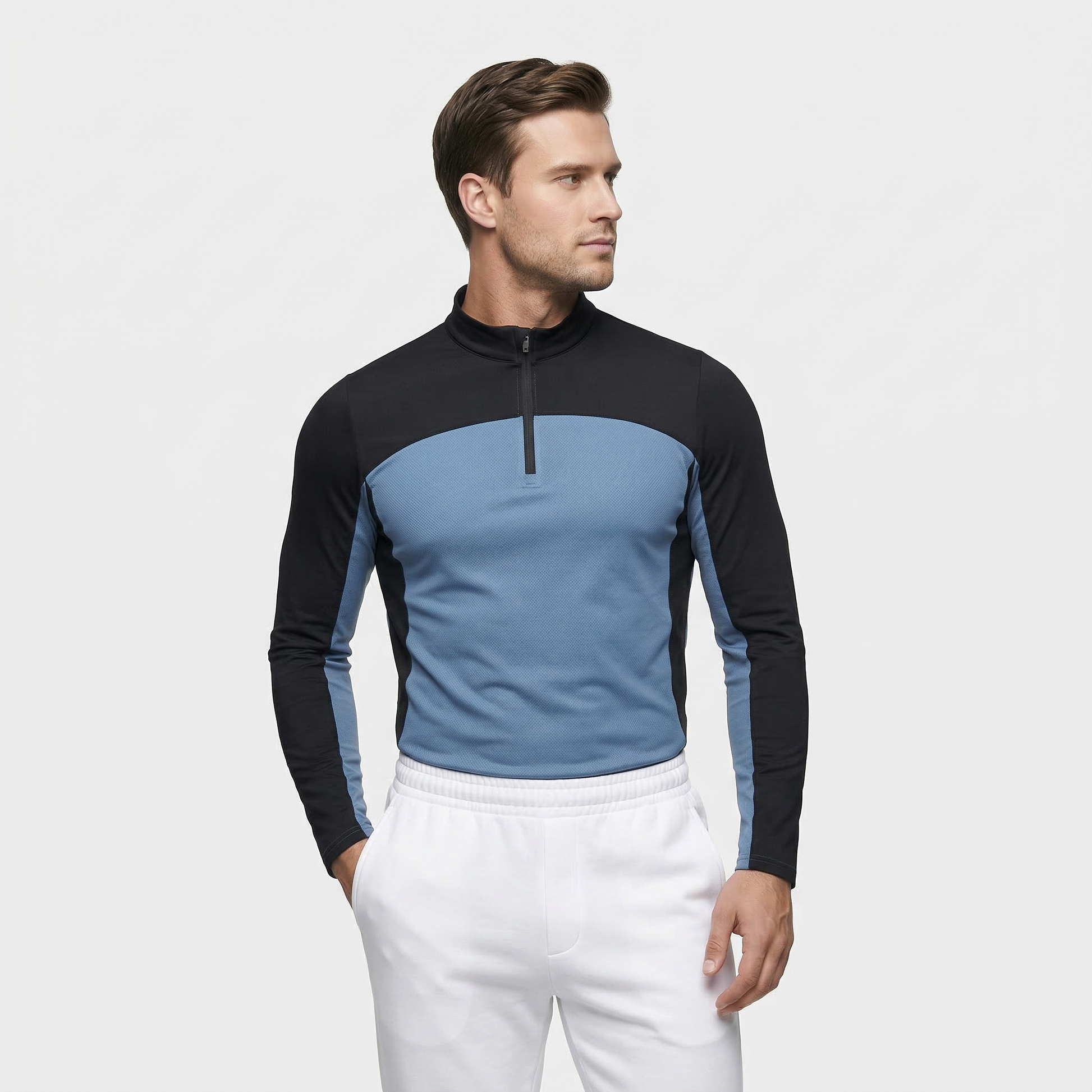 Haut Homme Manches Longues Demi-Zip