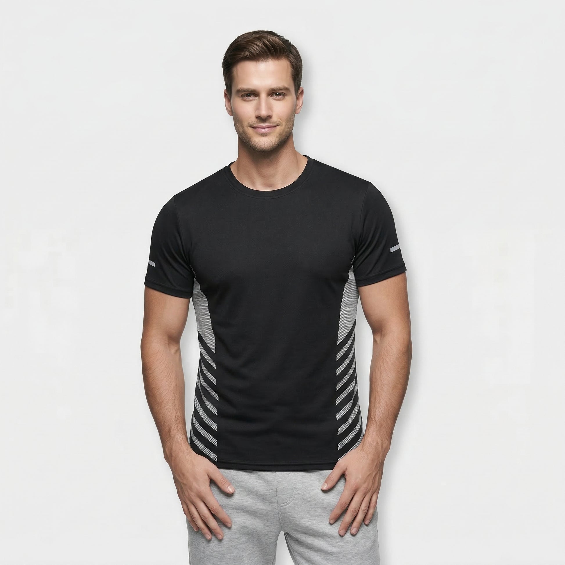 T-shirt Homme Col Rond Manches Courtes Coupe Droite Casual