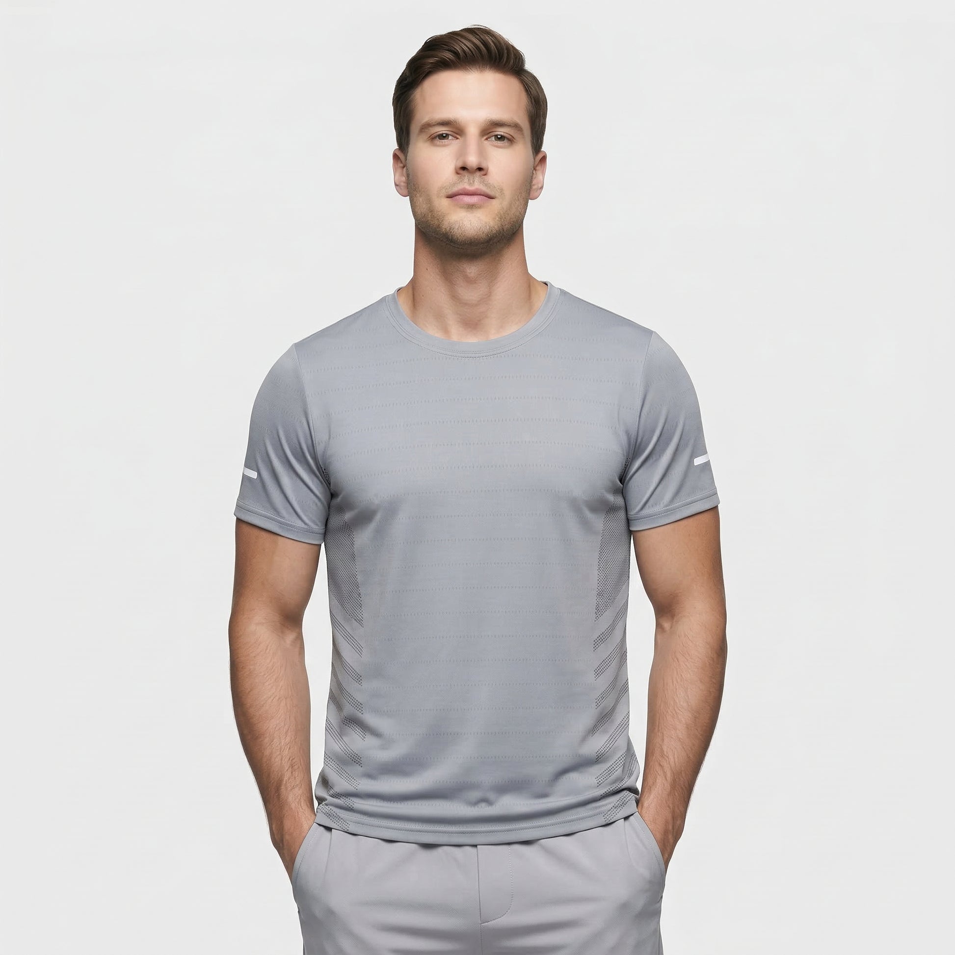 T-shirt Homme Col Rond Manches Courtes Coupe Droite Casual