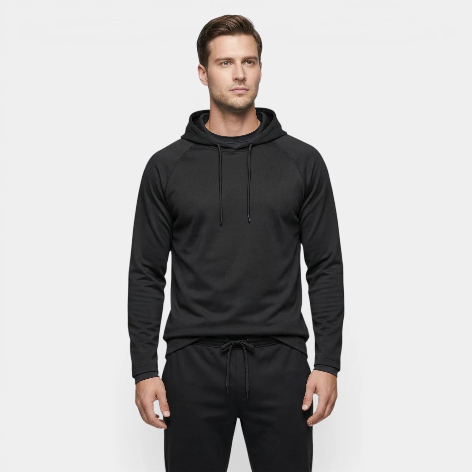 Sweat à Capuche Homme Uni à Manches Raglan