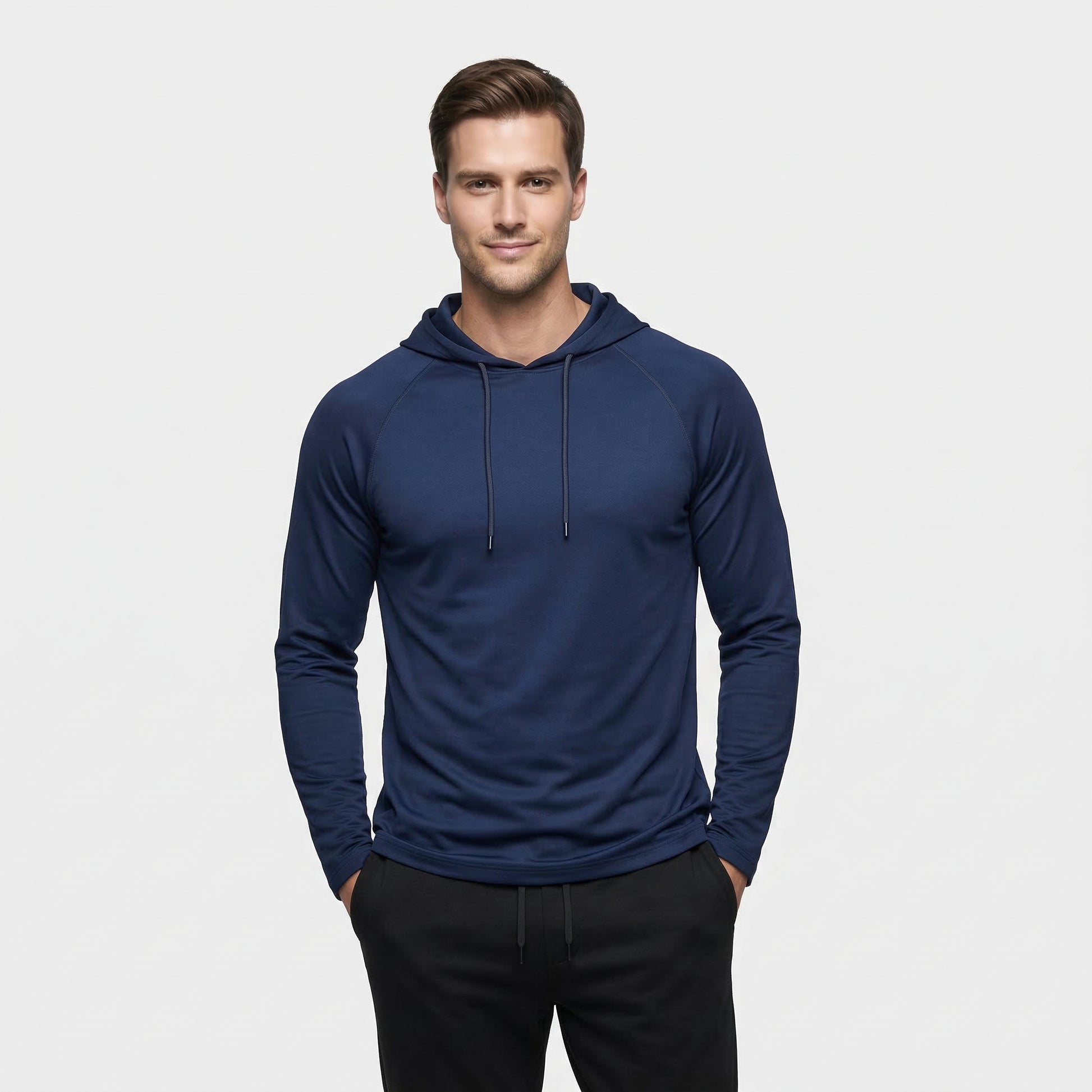 Sweat à Capuche Homme Uni à Manches Raglan