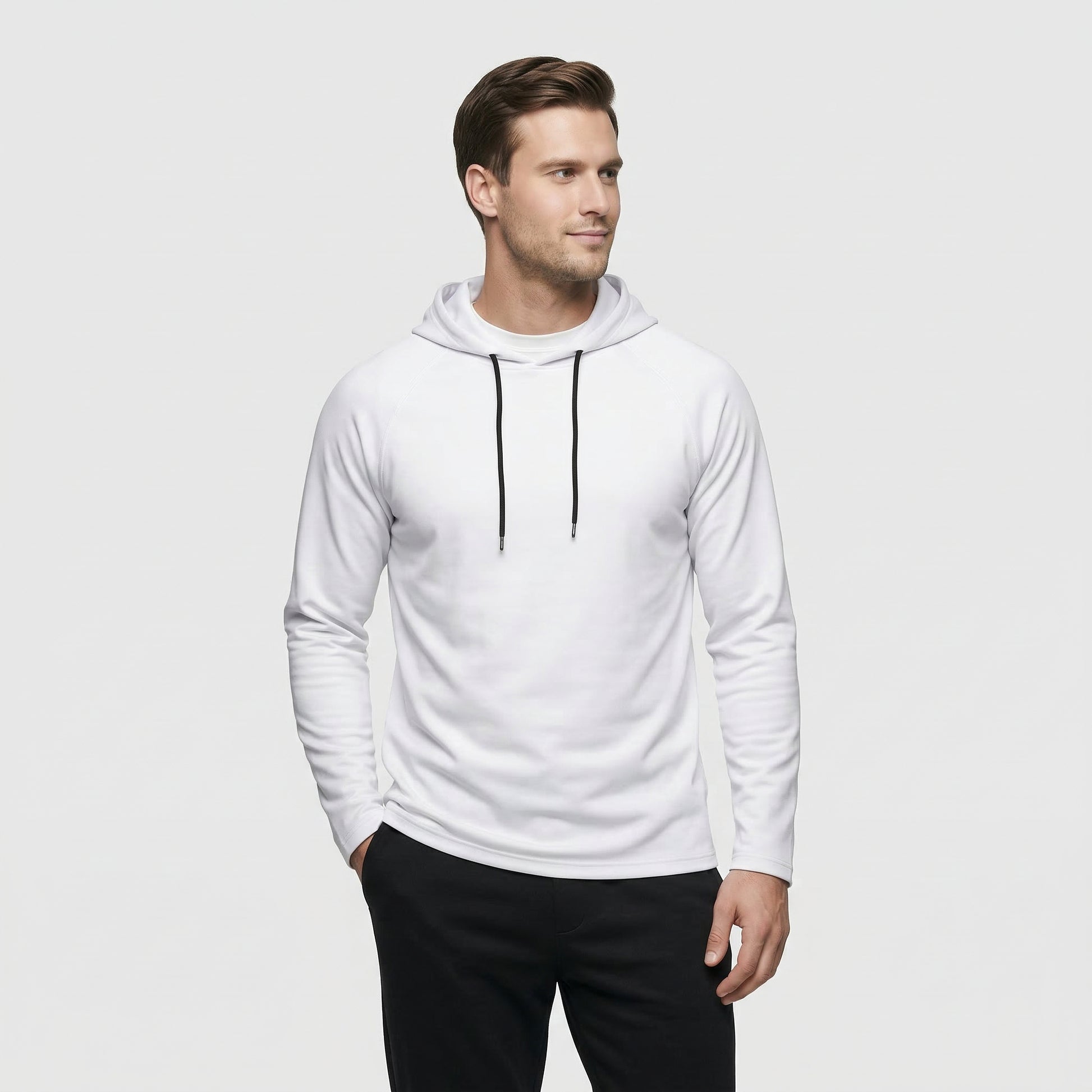 Sweat à Capuche Homme Uni à Manches Raglan