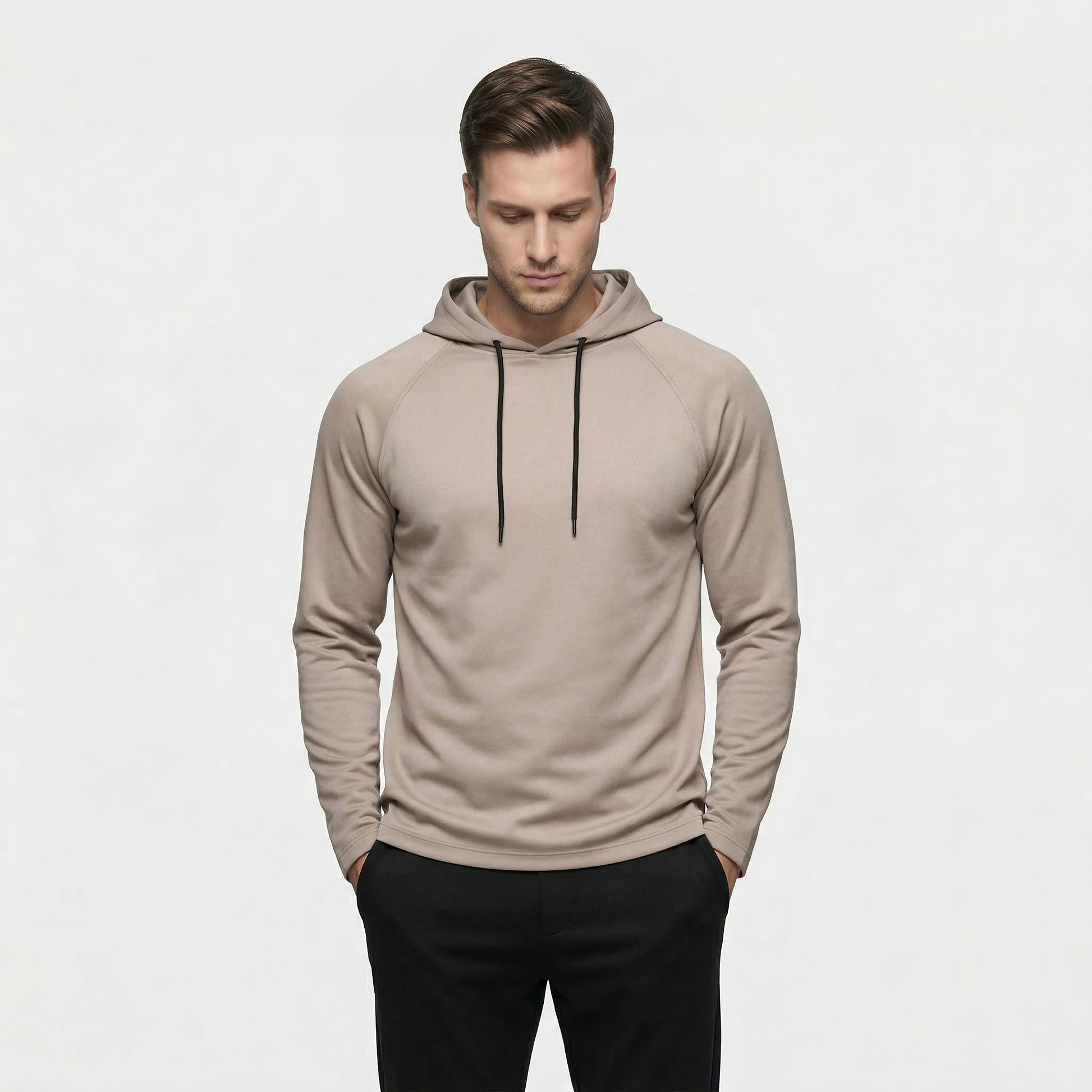 Sweat à Capuche Homme Uni à Manches Raglan