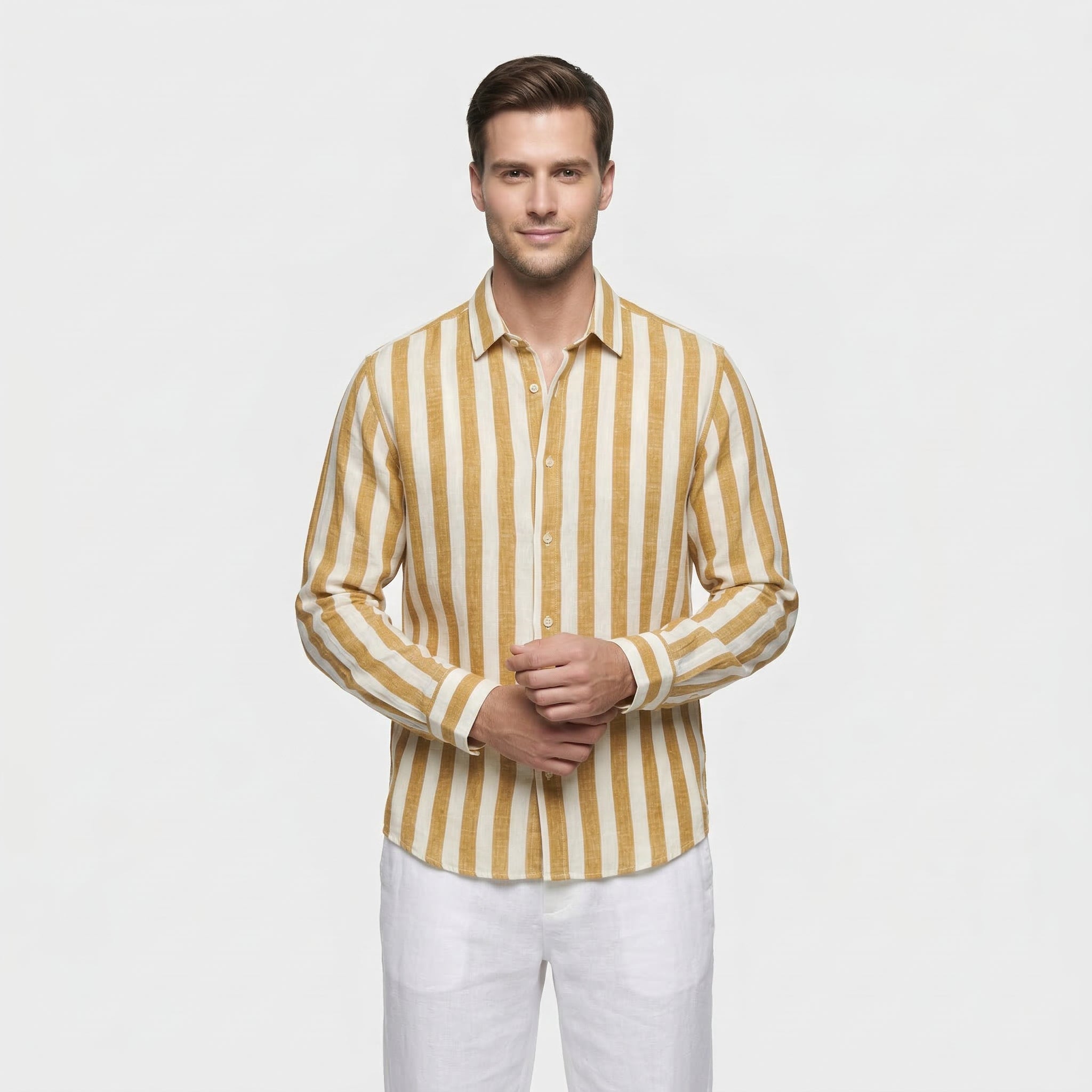 Men's Vertical Striped Button-Down Shirt