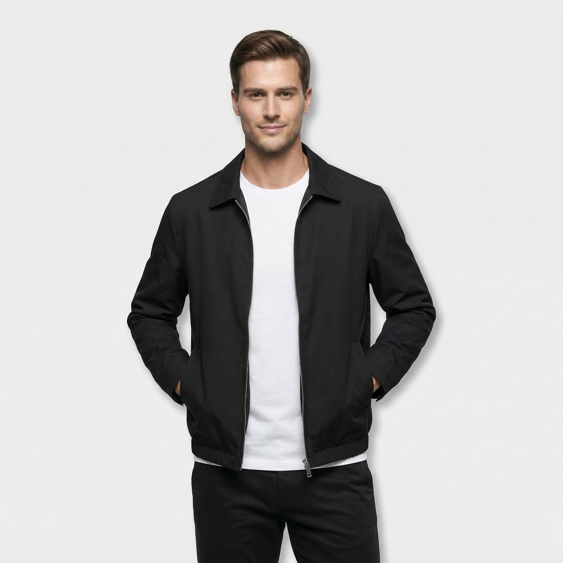 Veste Homme Zippée Col Classique Design Minimal