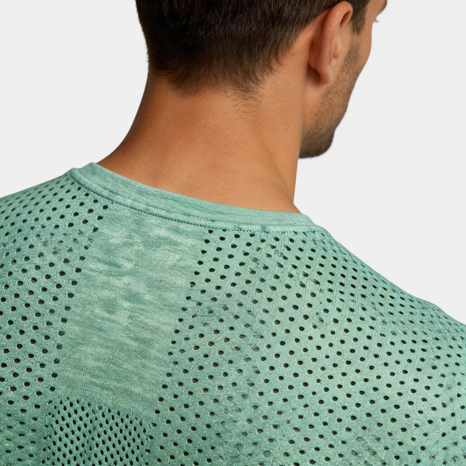 T-Shirt Homme Manches Longues Design Panneaux Texturés