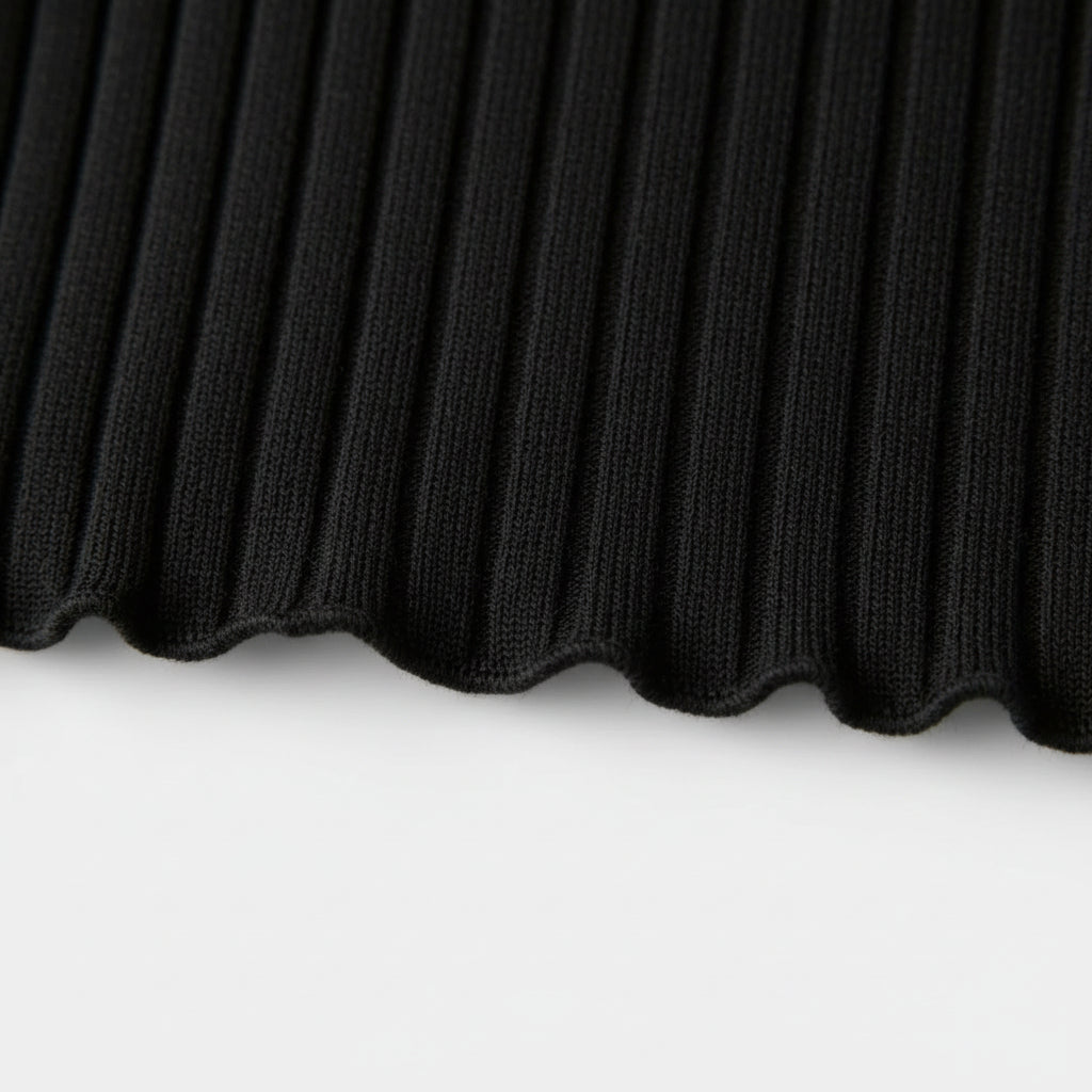 Haut Femme Épaules Dénudées Manches Courtes Maille Côtelée