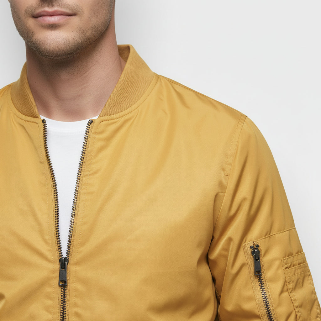 Blouson Bomber Homme Zippé Poche Utilitaire