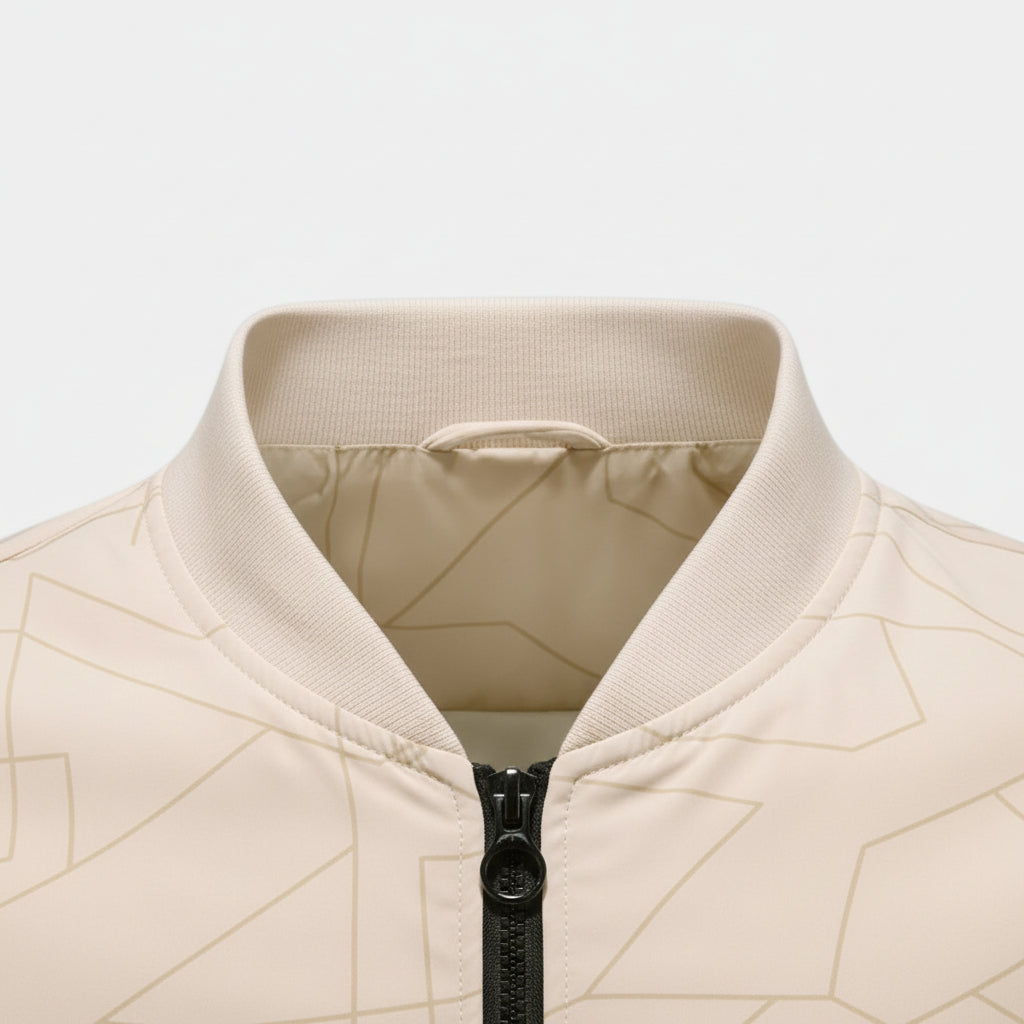 Blouson Bomber Homme Zippé Motif Géométrique