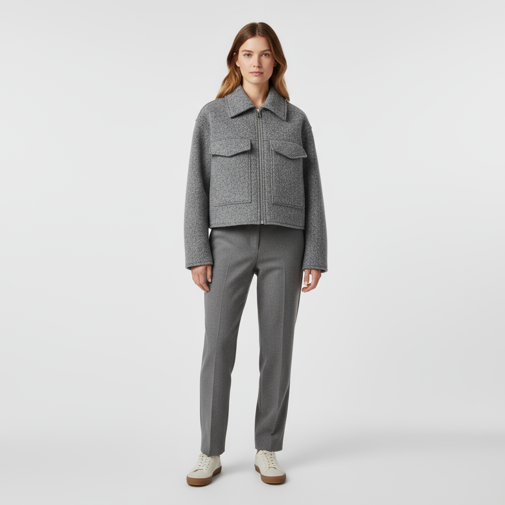 Veste Texturée Femme En Laine Mélangée