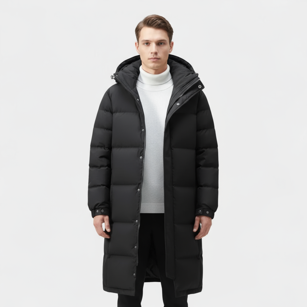 Manteau Long Matelassé Homme Avec Capuche