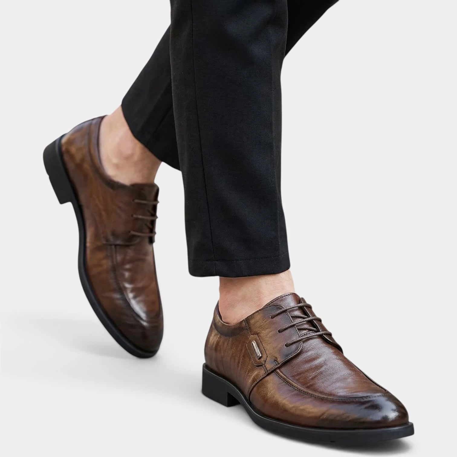 Chaussures Homme à Lacets Similicuir Cousues Petit Talon