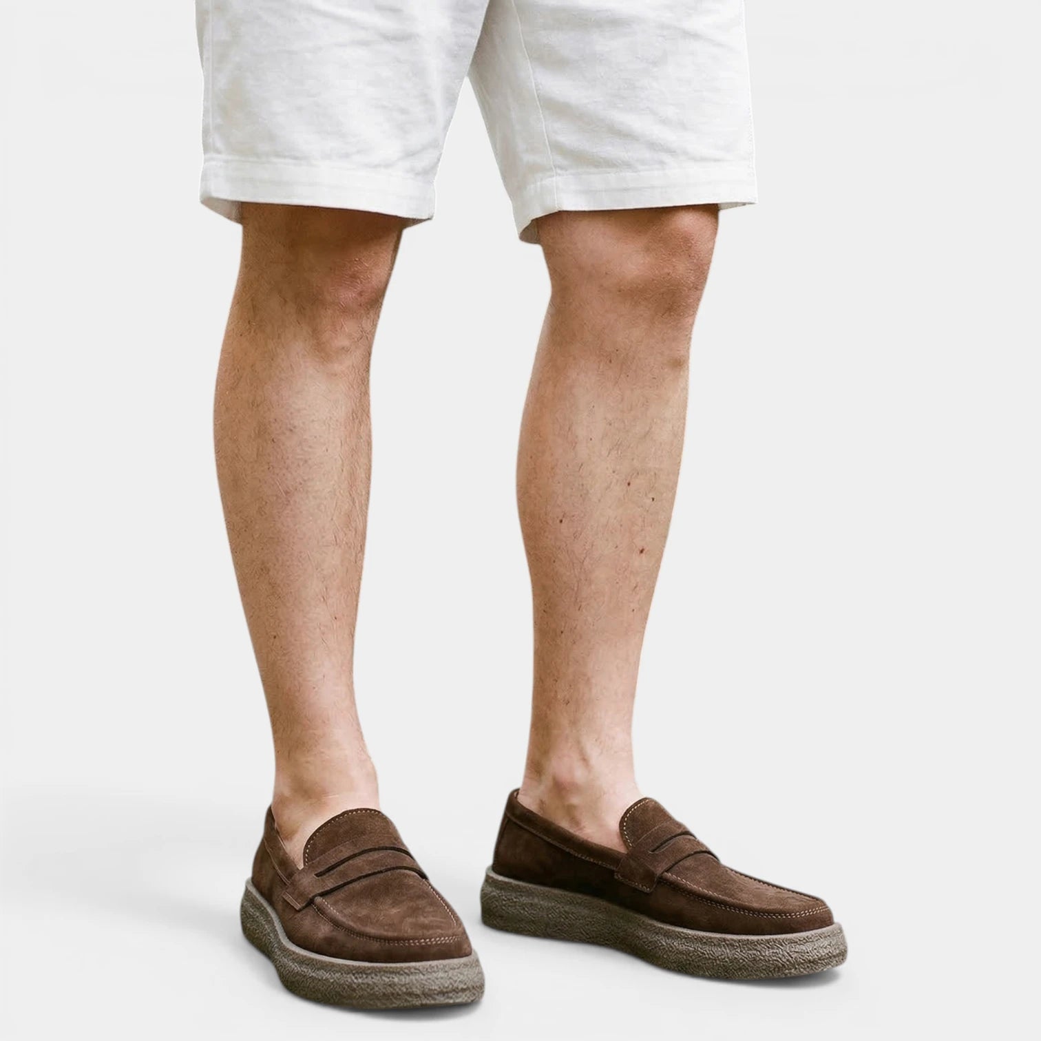 Mocassins Homme Sans Lacets Semelle Épaisse Texturée