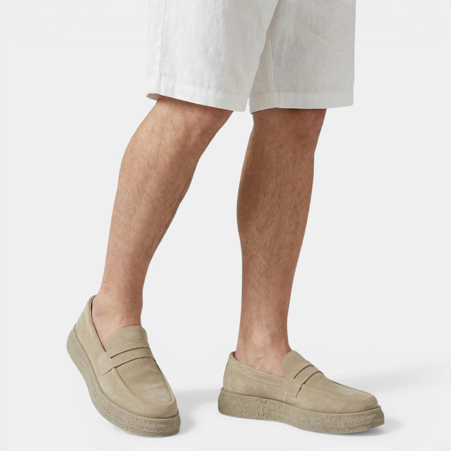 Mocassins Homme Sans Lacets Semelle Épaisse Texturée