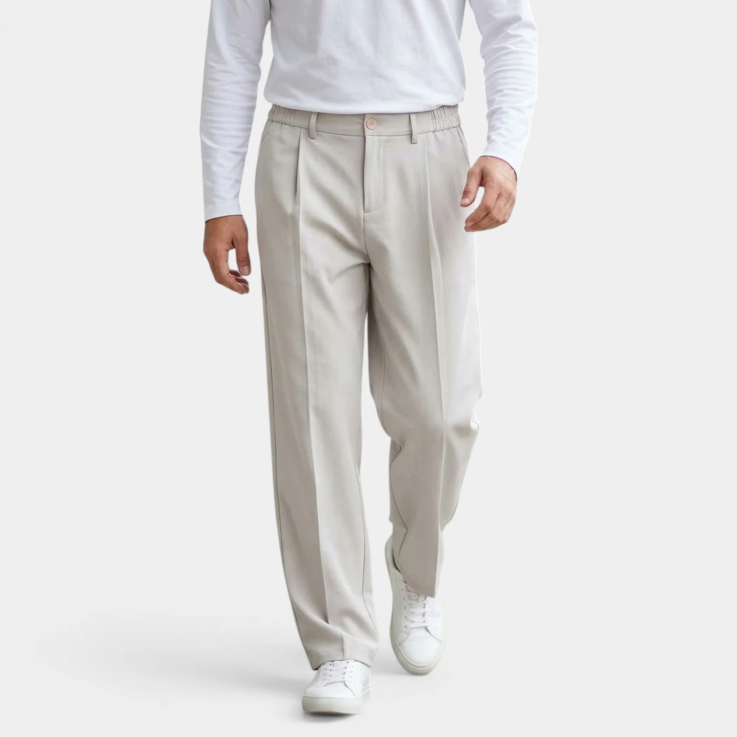 Pantalon Homme à Pinces Taille Élastiquée
