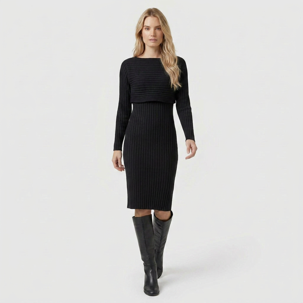 Ensemble Maille Luxueuse Pull et Robe pour Femme