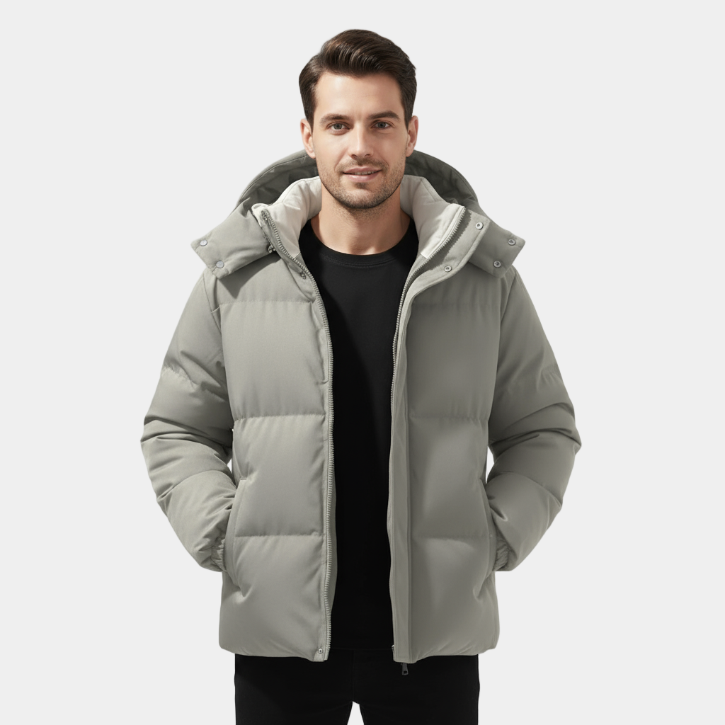 Doudoune Matelassée à Capuche Pour Homme