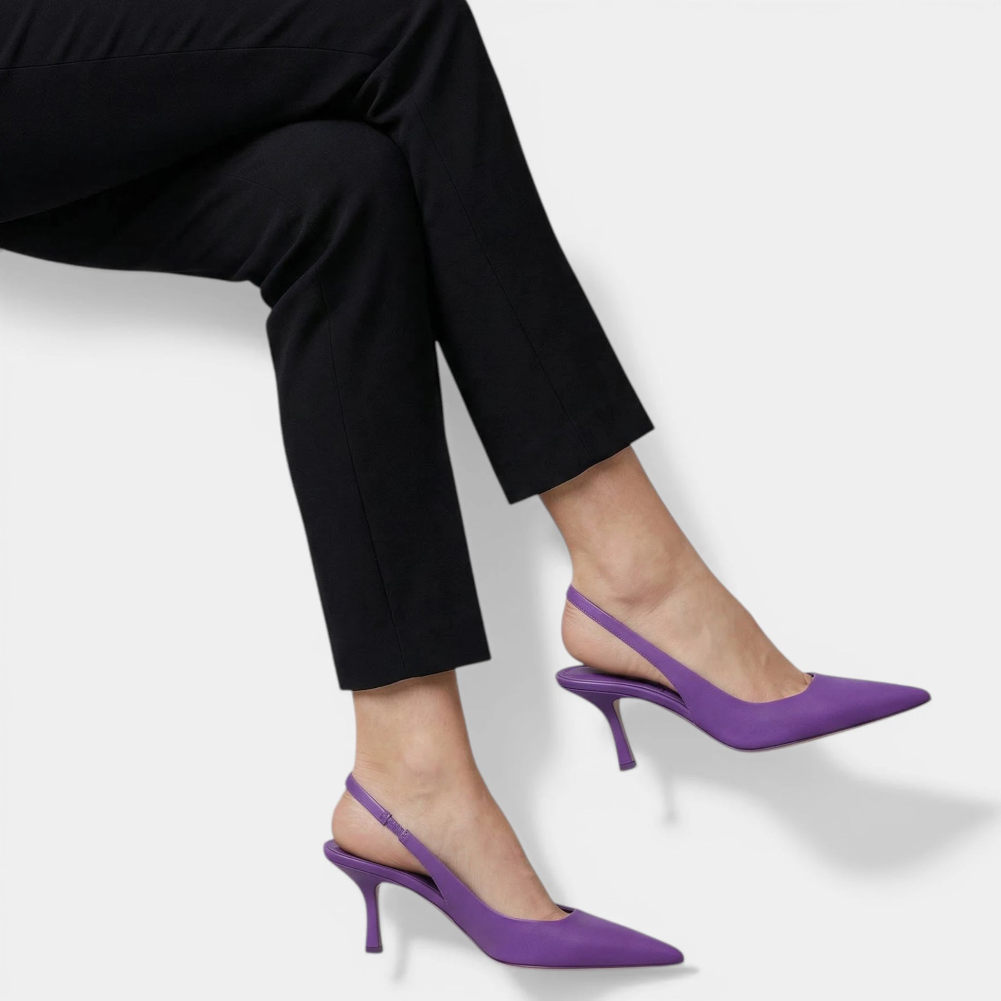 Escarpins Slingback Femme à Bout Pointu Talon Fin