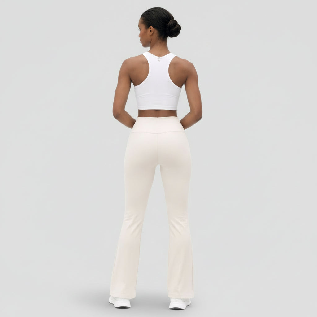 Legging Femme Taille Haute Évasé – Large Ceinture Coupe Ajustée