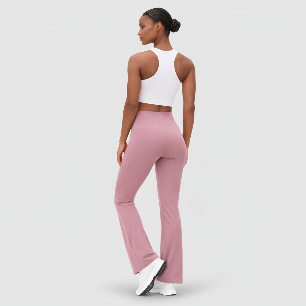 Legging Femme Taille Haute Évasé – Large Ceinture Coupe Ajustée