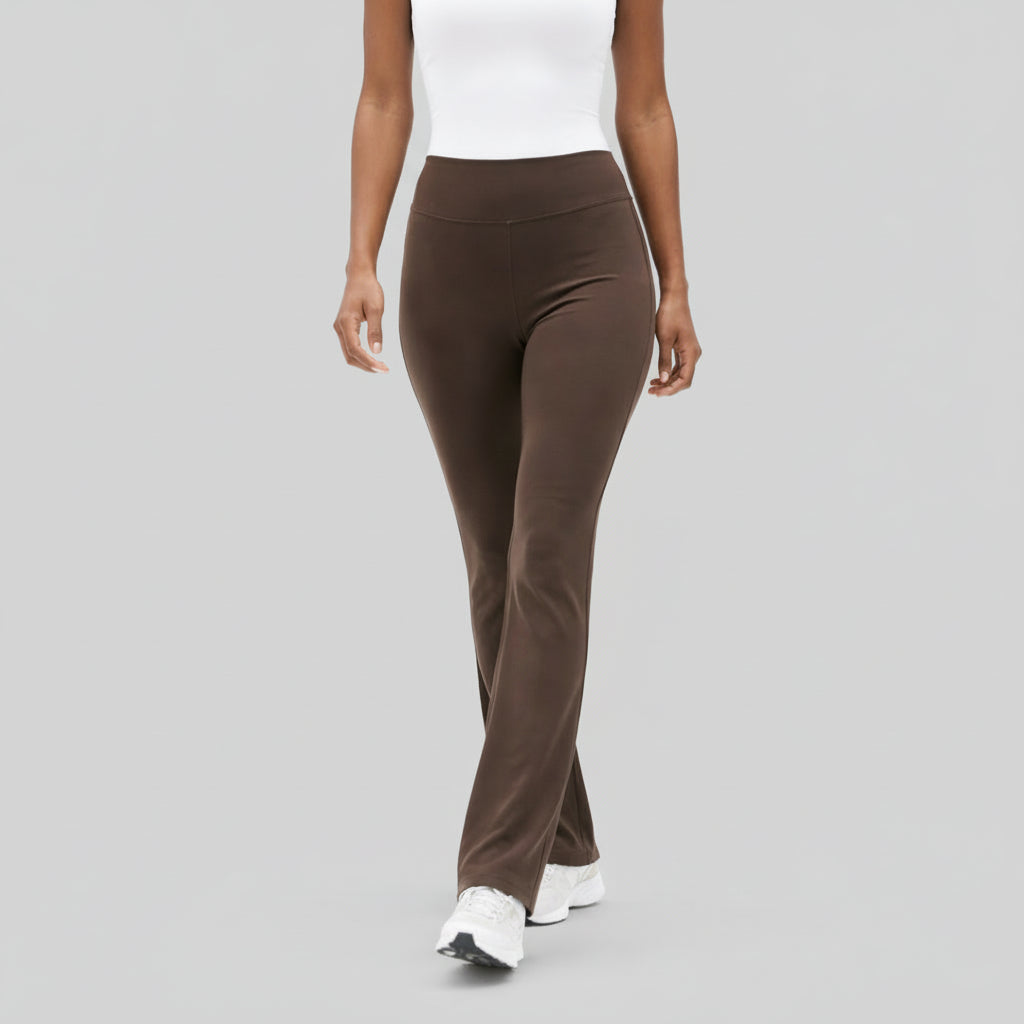 Legging Femme Taille Haute Évasé – Large Ceinture Coupe Ajustée