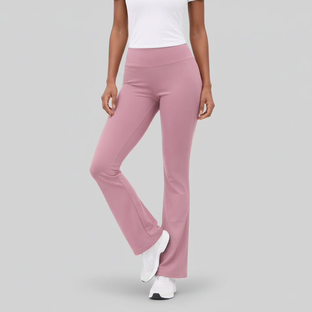 Legging Femme Taille Haute Évasé – Large Ceinture Coupe Ajustée