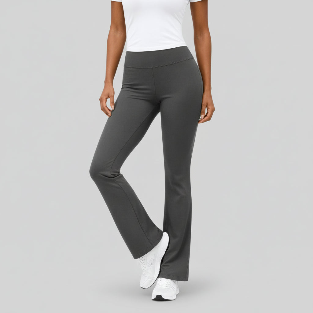 Legging Femme Taille Haute Évasé – Large Ceinture Coupe Ajustée