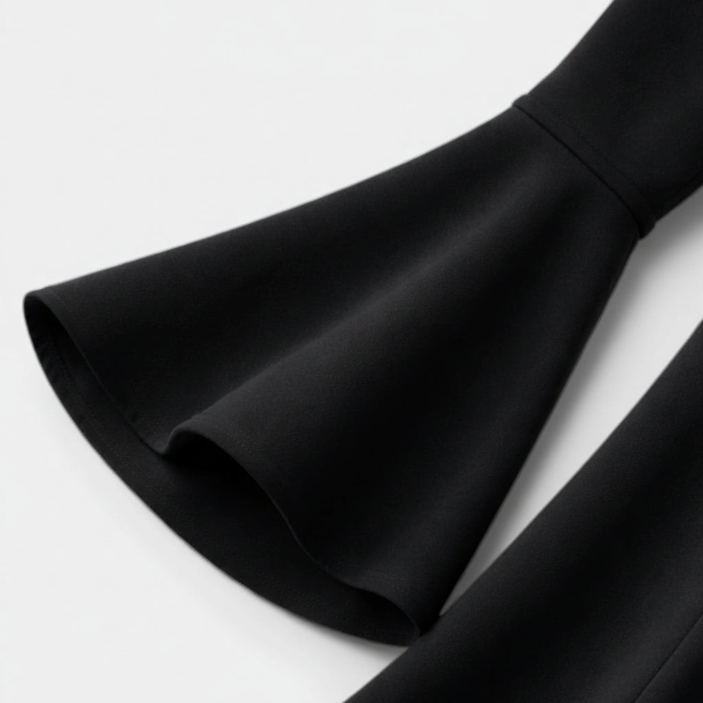 Robe Mini Femme Épaules Dénudées – Manches Évasées Coupe Fit & Flare