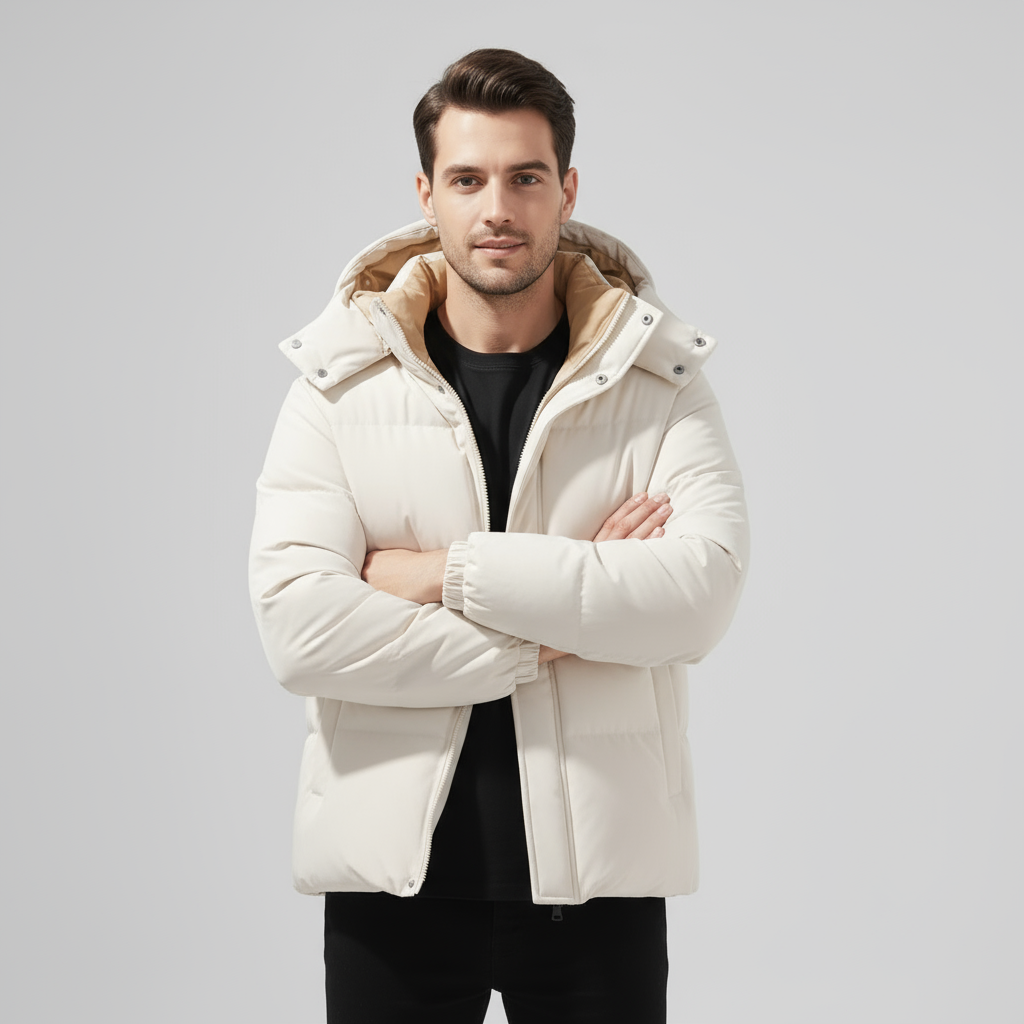 Doudoune Matelassée à Capuche Pour Homme