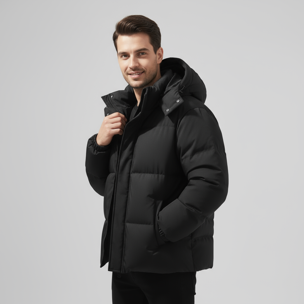 Doudoune Matelassée à Capuche Pour Homme