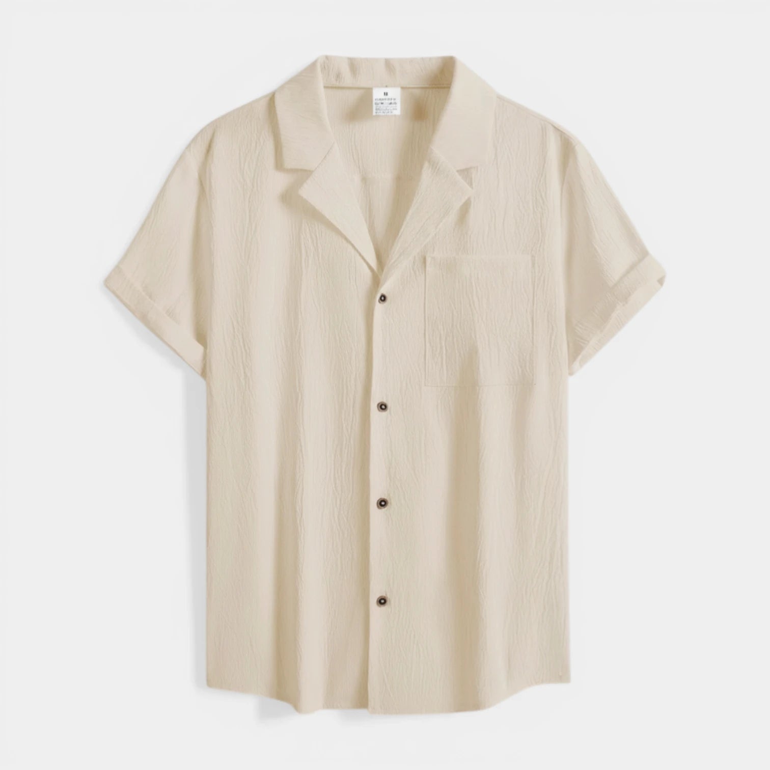 Men's Textured Open Collar Short Sleeve Shirt