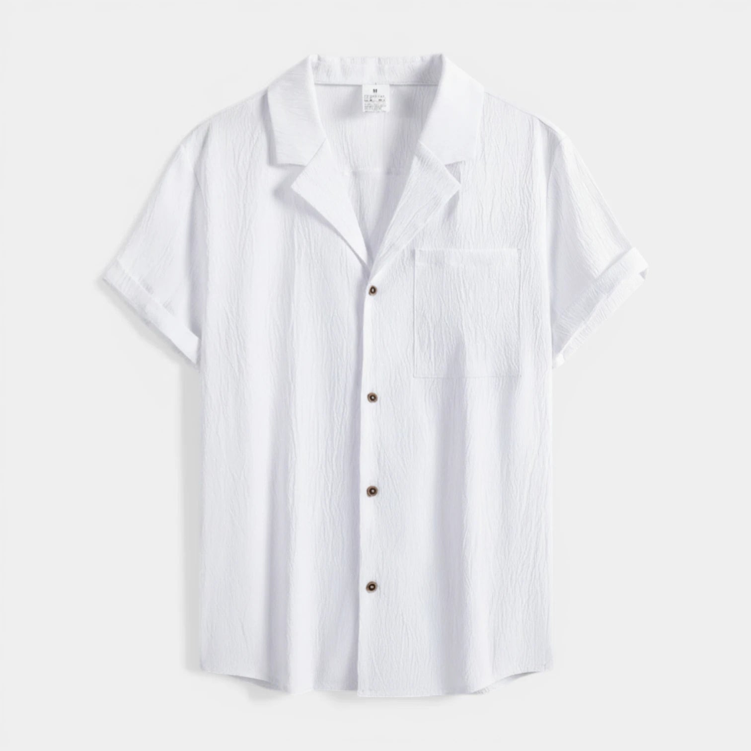 Men's Textured Open Collar Short Sleeve Shirt