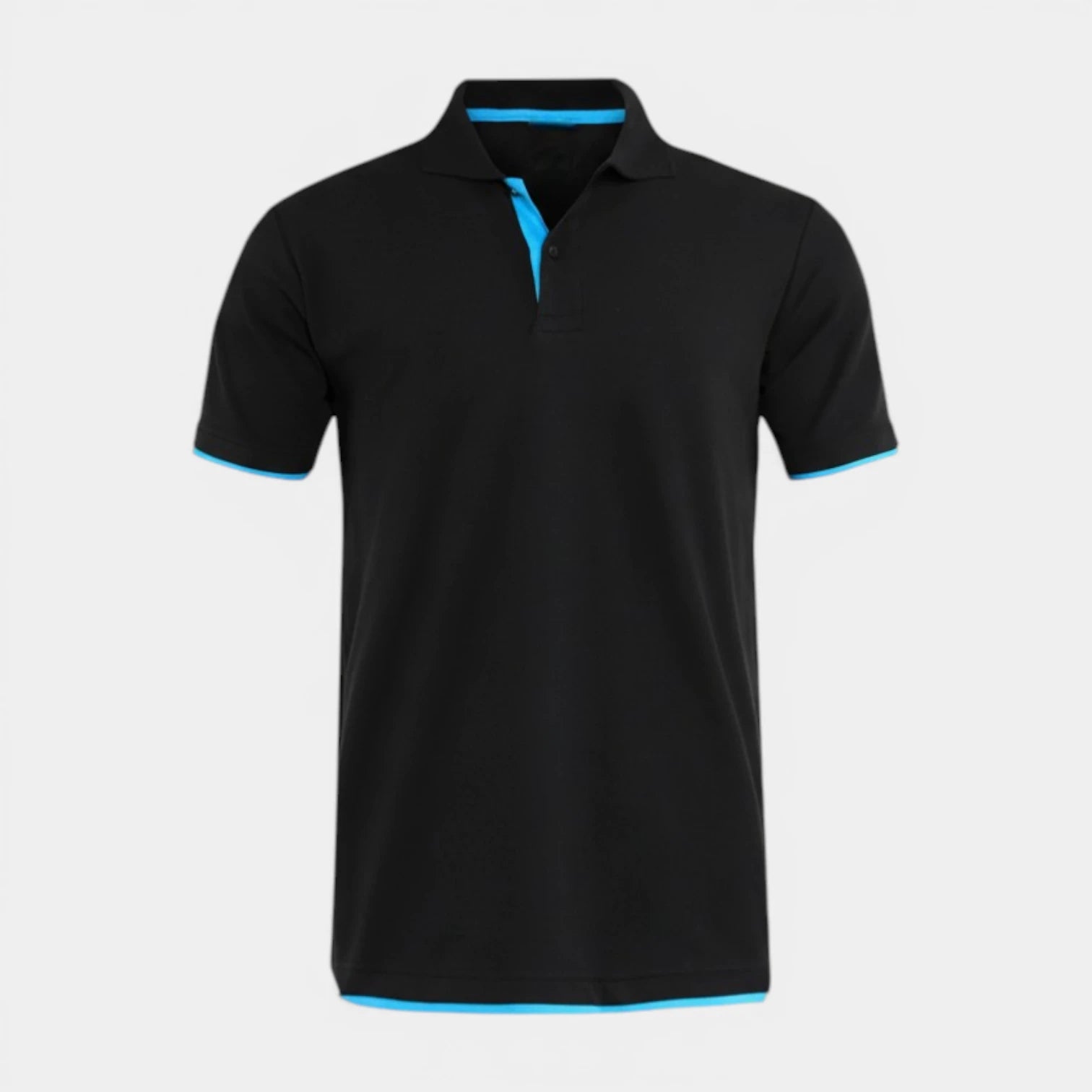 Men's Short Sleeve Button-Up Polo with Contrast Details