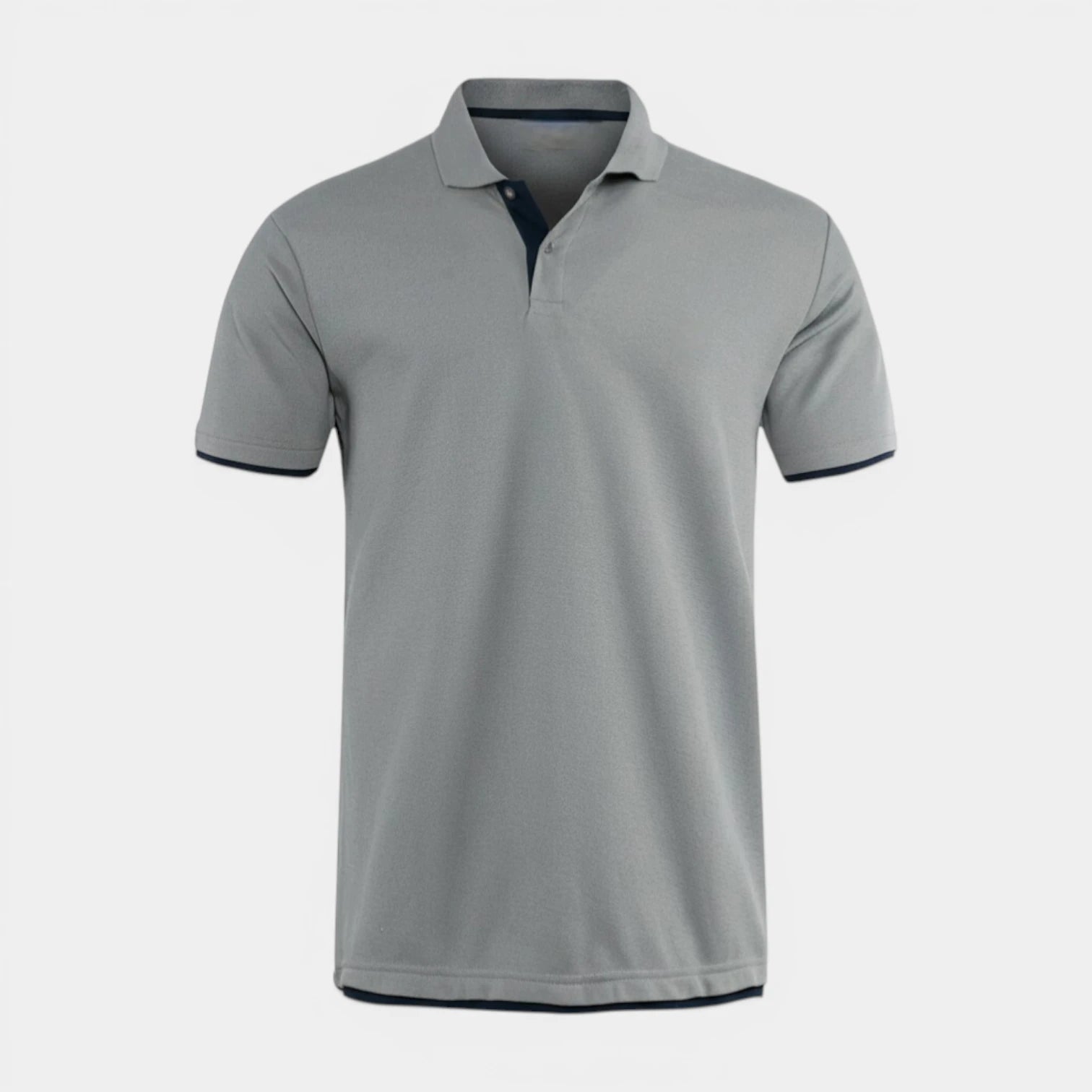 Men's Short Sleeve Button-Up Polo with Contrast Details
