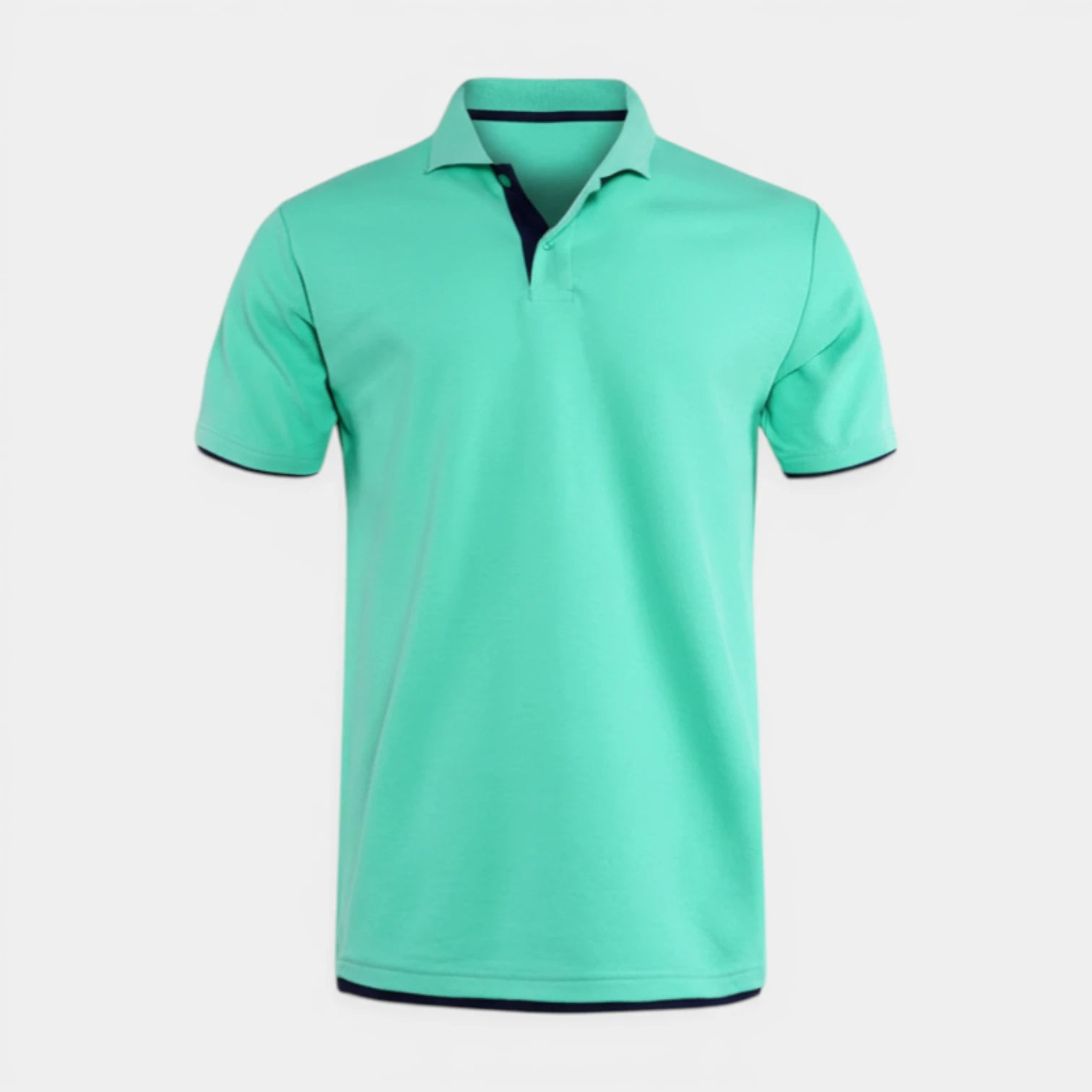 Men's Short Sleeve Button-Up Polo with Contrast Details