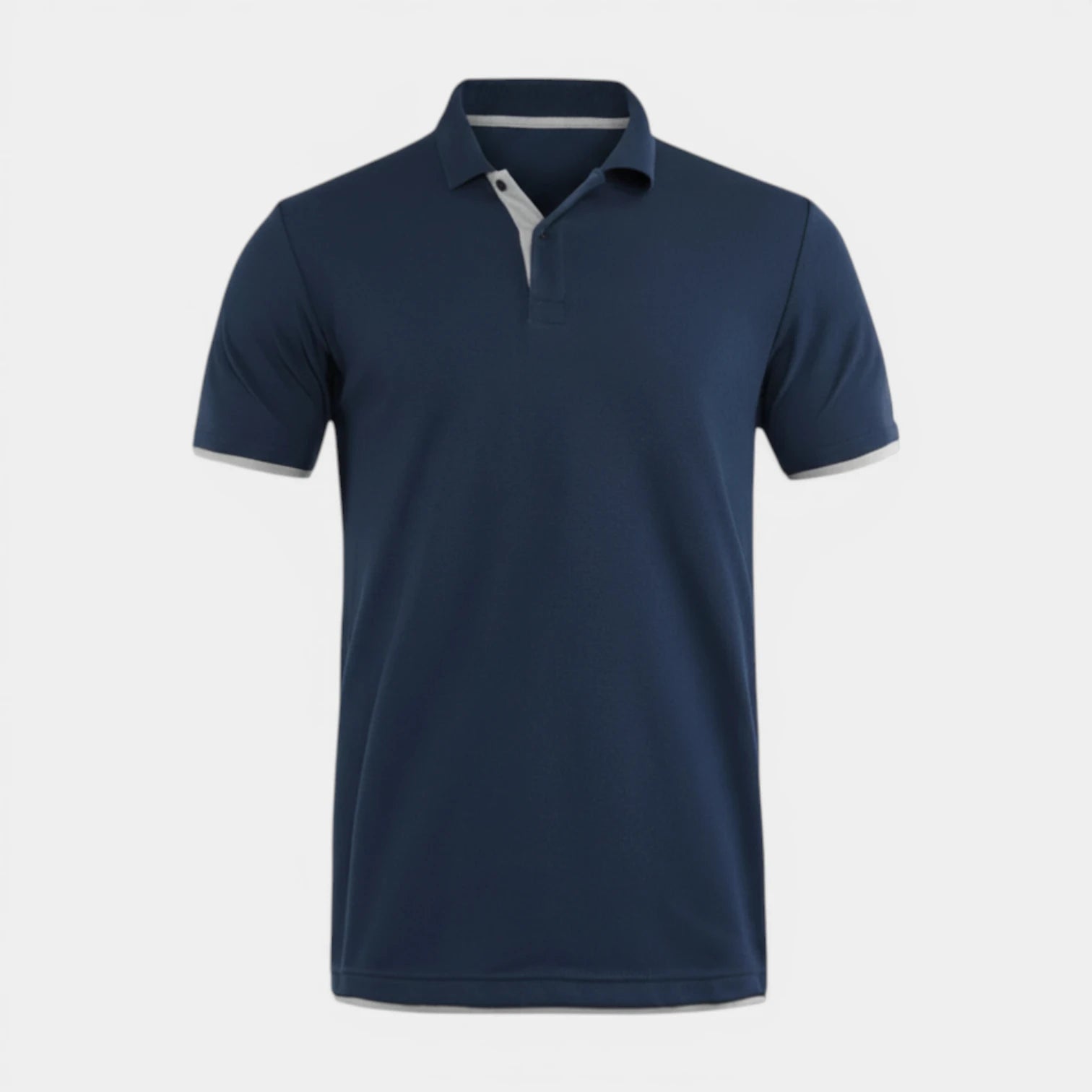 Men's Short Sleeve Button-Up Polo with Contrast Details