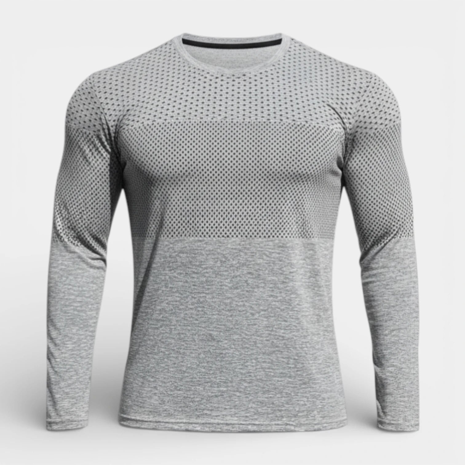 T-Shirt Homme Manches Longues Design Panneaux Texturés