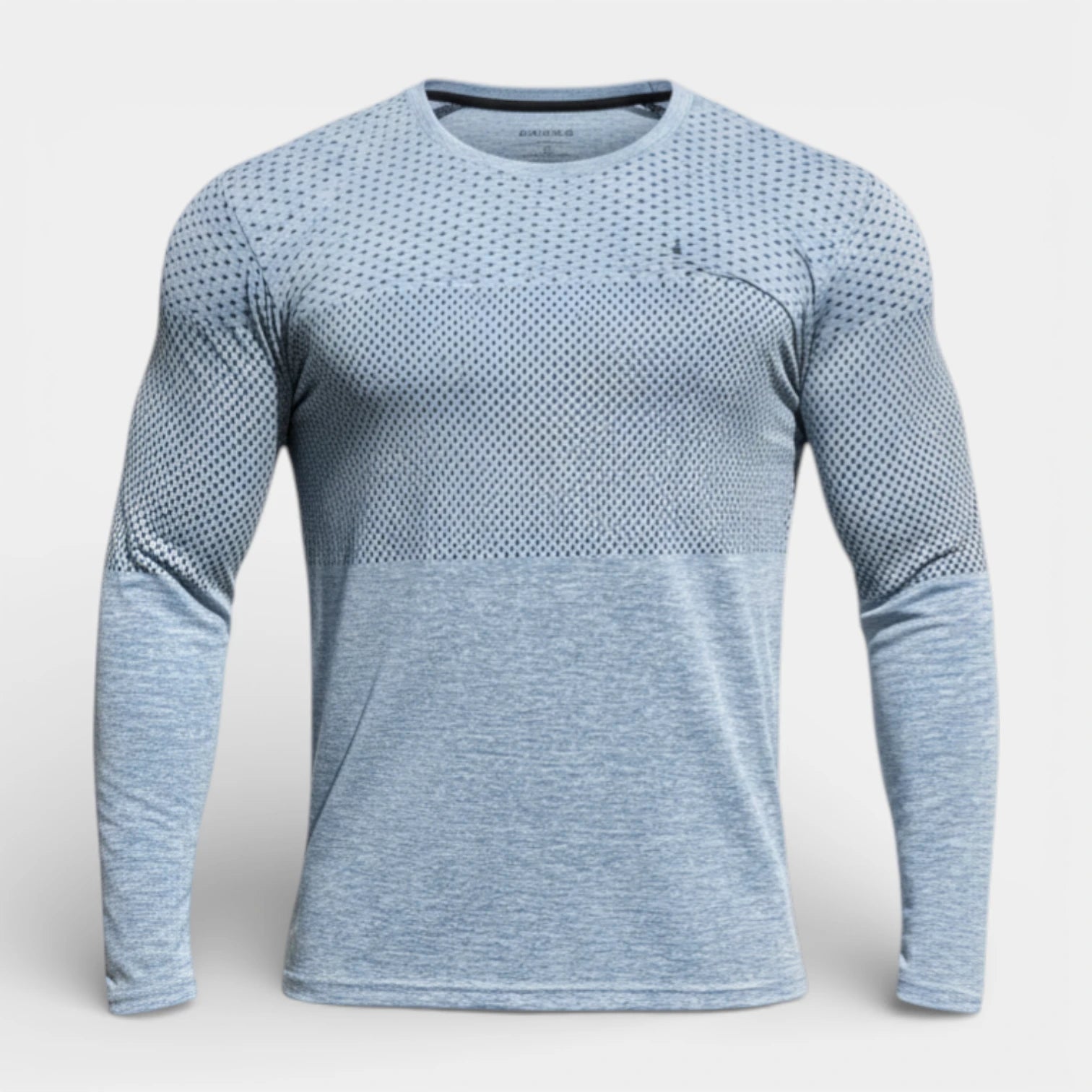 T-Shirt Homme Manches Longues Design Panneaux Texturés