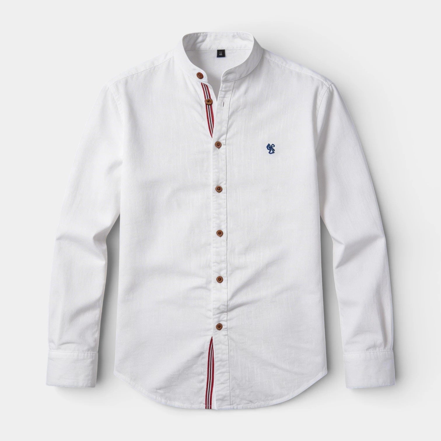Chemise Homme Boutonnée Col Officier Manches Longues