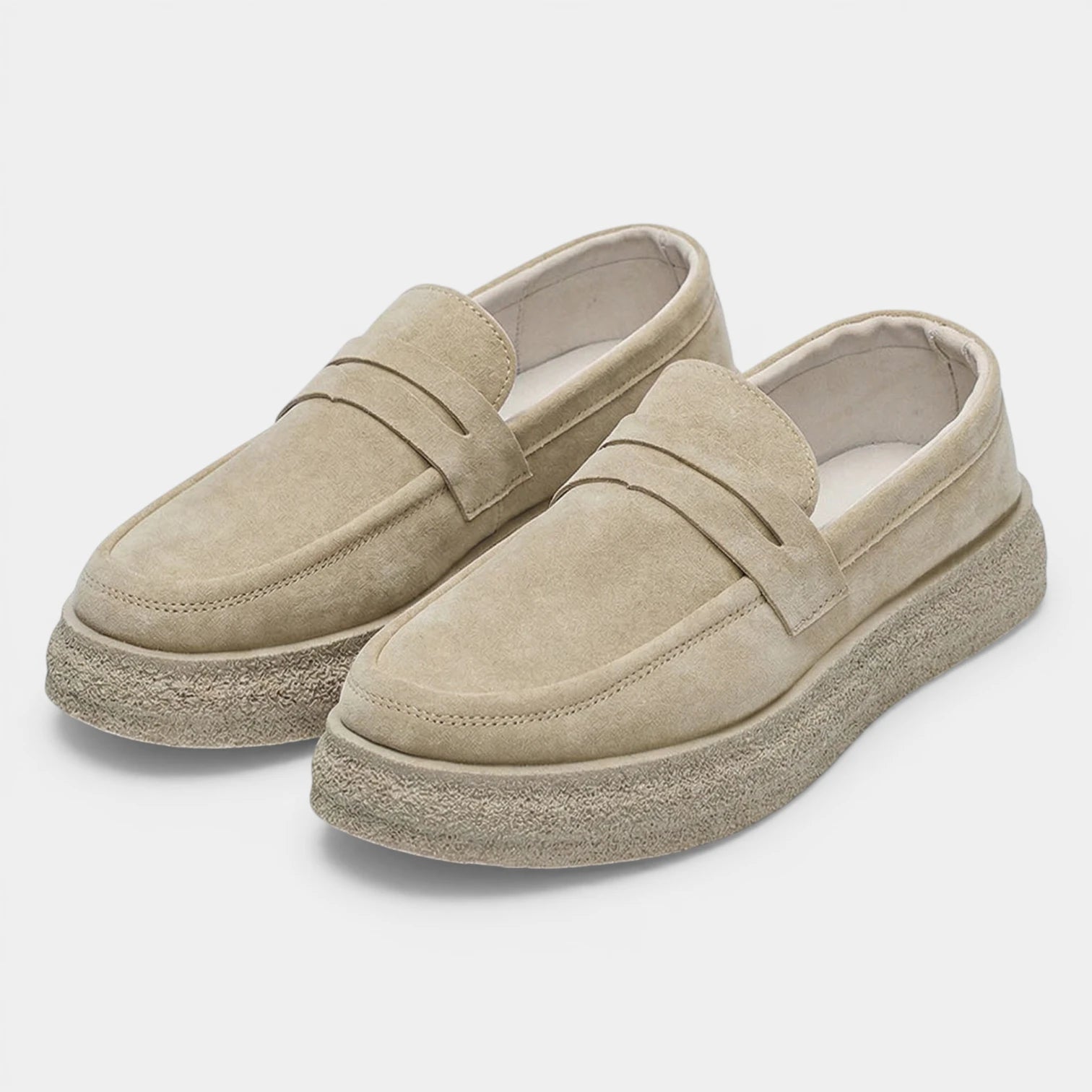 Mocassins Homme Sans Lacets Semelle Épaisse Texturée